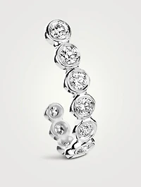 18K White Gold Semi Hoop Earring