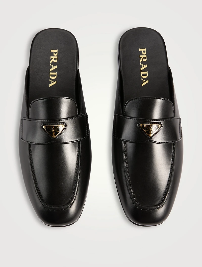 Leather Loafer Mules