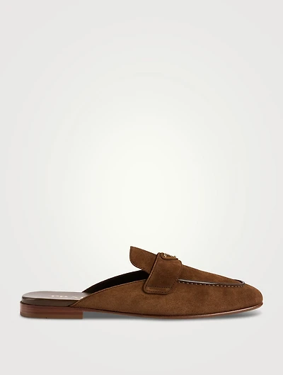 Suede Loafer Mules