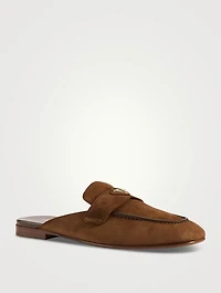 Suede Loafer Mules
