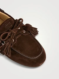 Beaded Suede Boat Shoes
