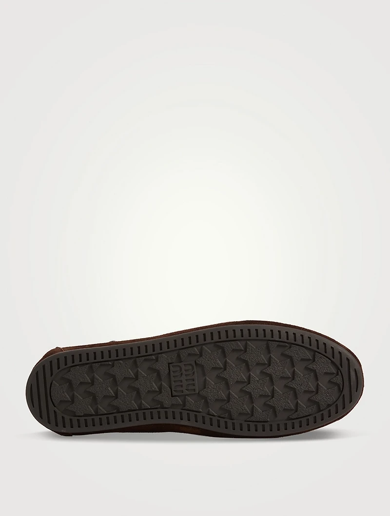 Beaded Suede Boat Shoes
