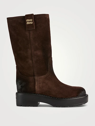 Suede Mid-Calf Boots