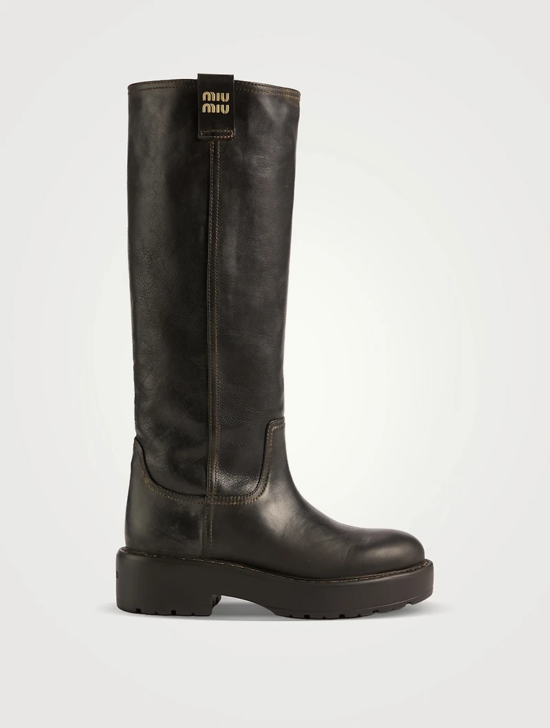 Leather Knee-High Boots