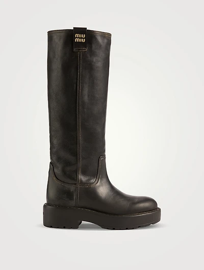 Leather Knee-High Boots