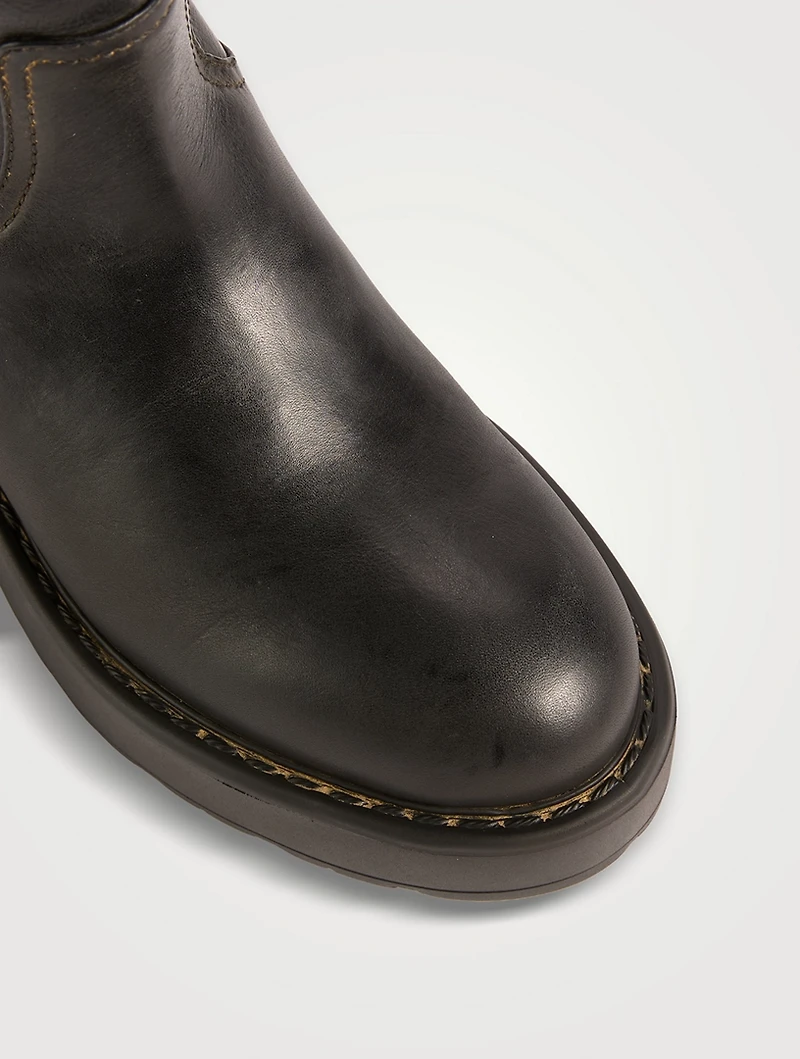 Leather Knee-High Boots