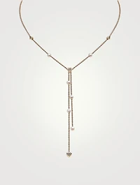 Trend 18K Gold Pearl Necklace With Diamonds