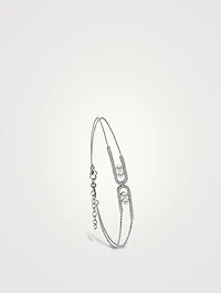 Sleek 18K Gold Akoya Pearl Bracelet With Diamonds