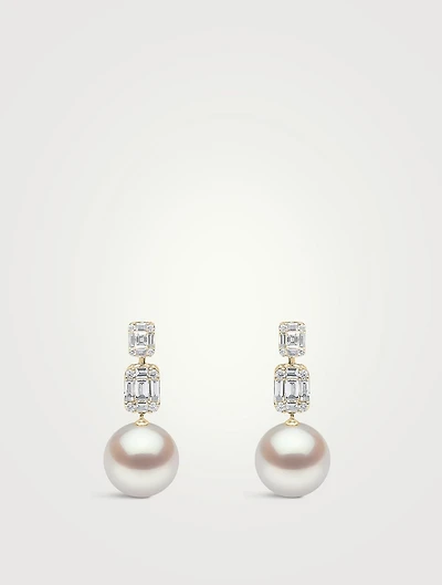 Starlight 18K Gold South Sea Pearl Earrings With Diamonds
