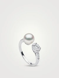 Starlight 18K Gold Akoya Pearl Ring With Diamonds