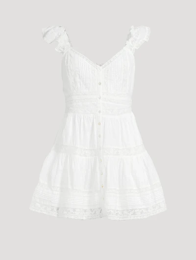 Rietta Lace-Trimmed Cotton Mini Dress