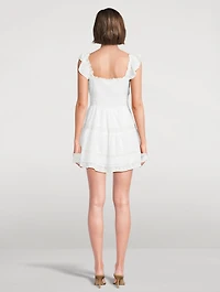 Rietta Lace-Trimmed Cotton Mini Dress