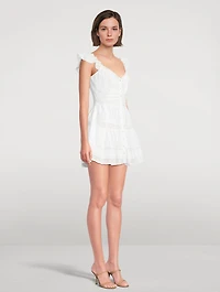 Rietta Lace-Trimmed Cotton Mini Dress