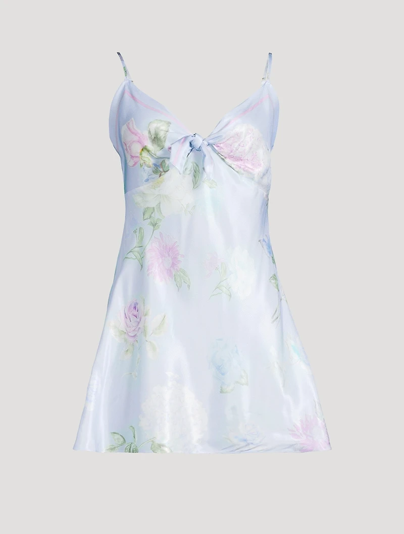 Beliona Satin Mini Dress Floral Print