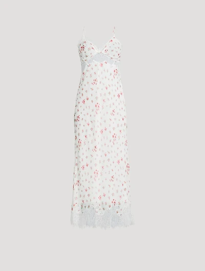 Bristelle Lace-Trimmed Slip Dress Floral Print