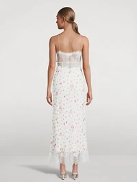 Bristelle Lace-Trimmed Slip Dress Floral Print