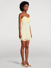Emellett Bow-Trimmed Dress Polka Dot Print