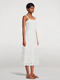 Judalon Embroidered Lace Midi Dress