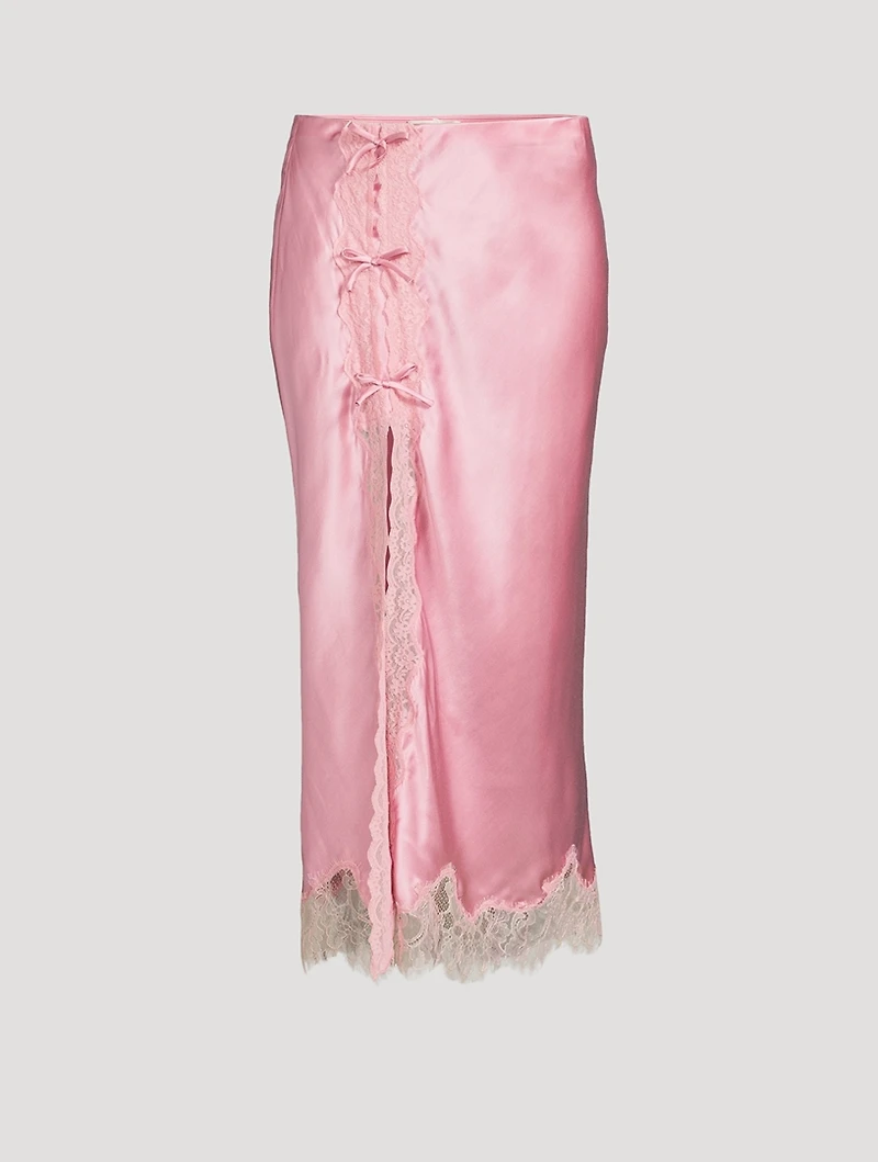 Calder Silk-Blend Midi Slip Skirt