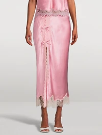 Calder Silk-Blend Midi Slip Skirt