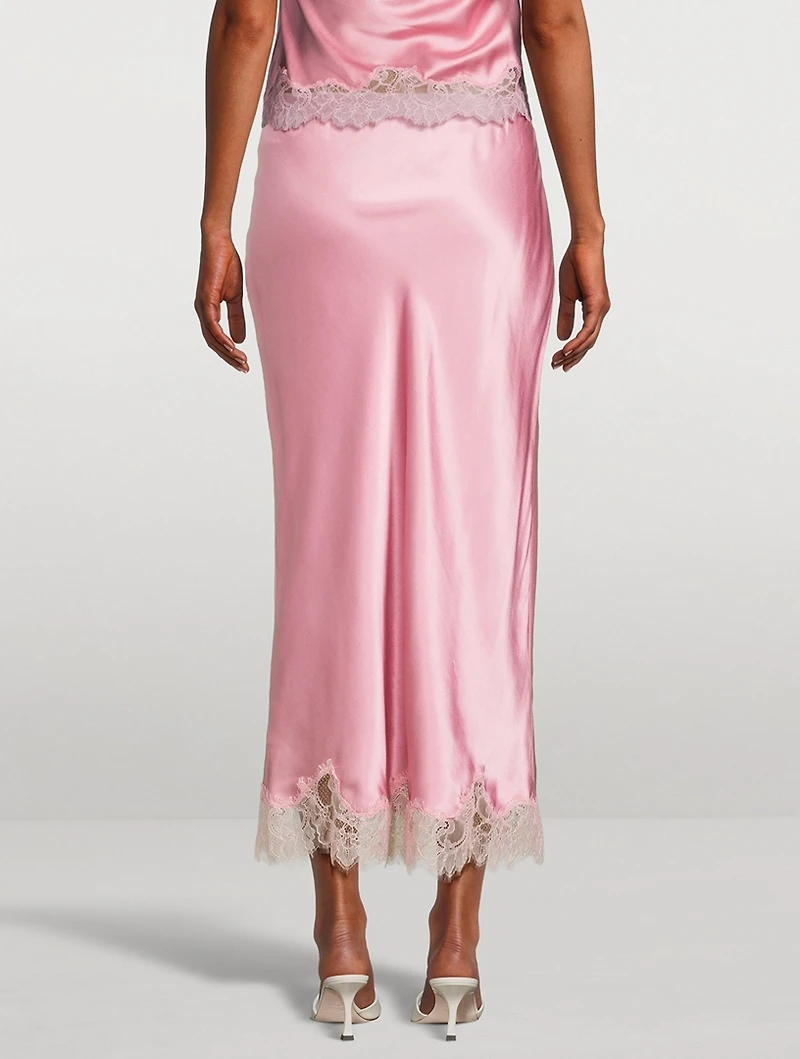 Calder Silk-Blend Midi Slip Skirt
