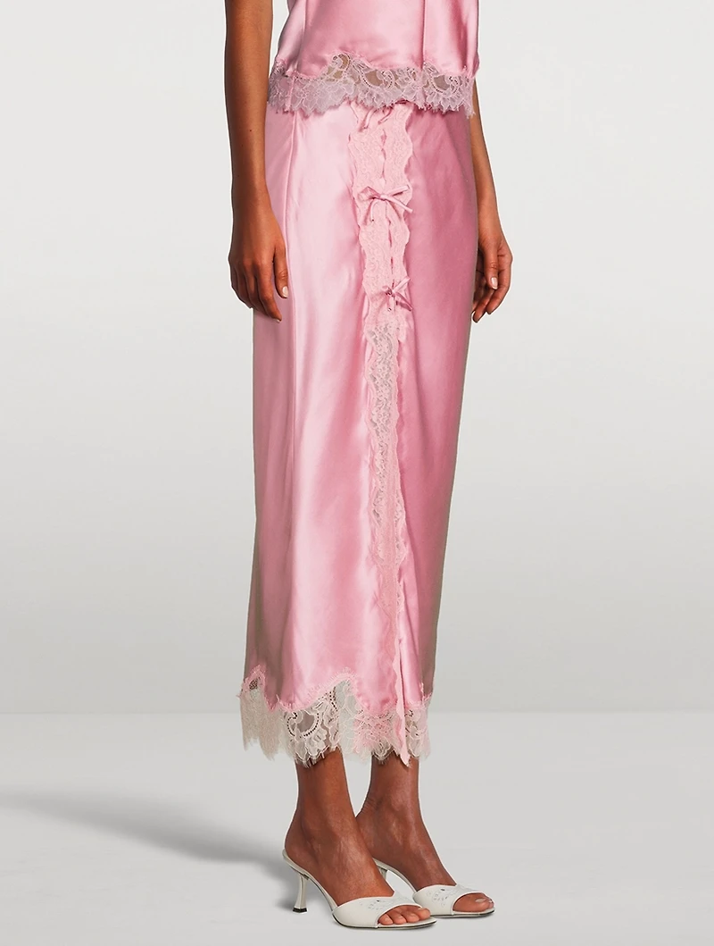 Calder Silk-Blend Midi Slip Skirt