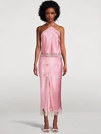 Calder Silk-Blend Midi Slip Skirt