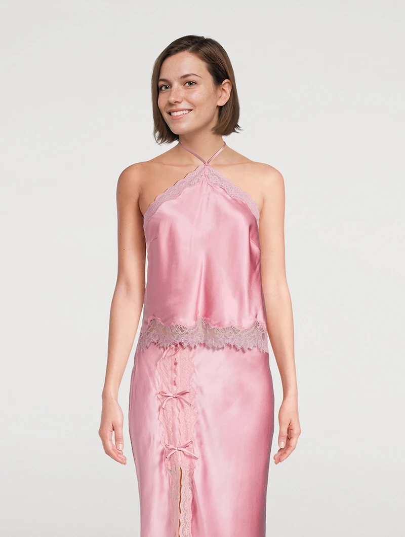 Rivier Silk-Blend Halter Top