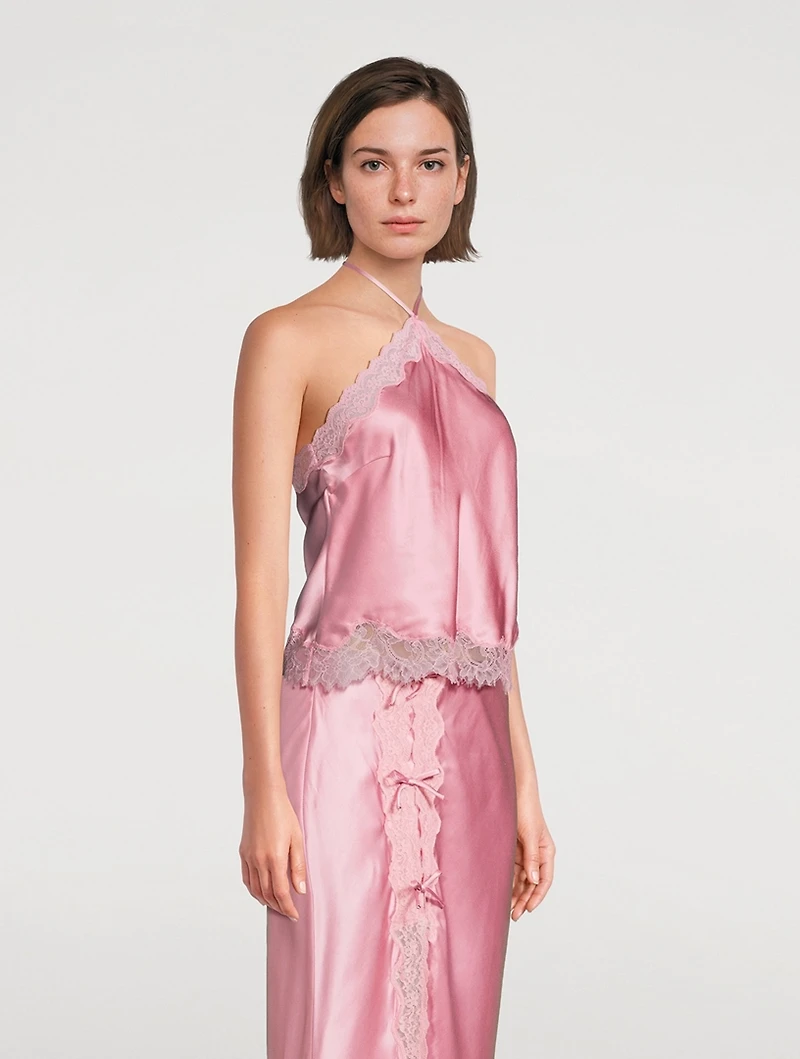 Rivier Silk-Blend Halter Top