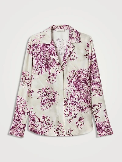Silk Twill Shirt Spotted Glaze Print