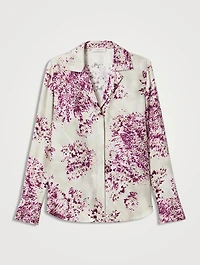 Silk Twill Shirt Spotted Glaze Print