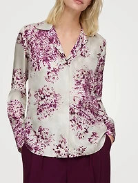 Silk Twill Shirt Spotted Glaze Print