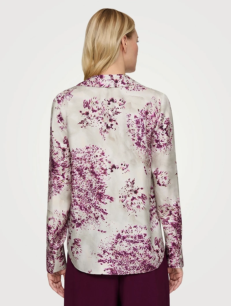 Silk Twill Shirt Spotted Glaze Print