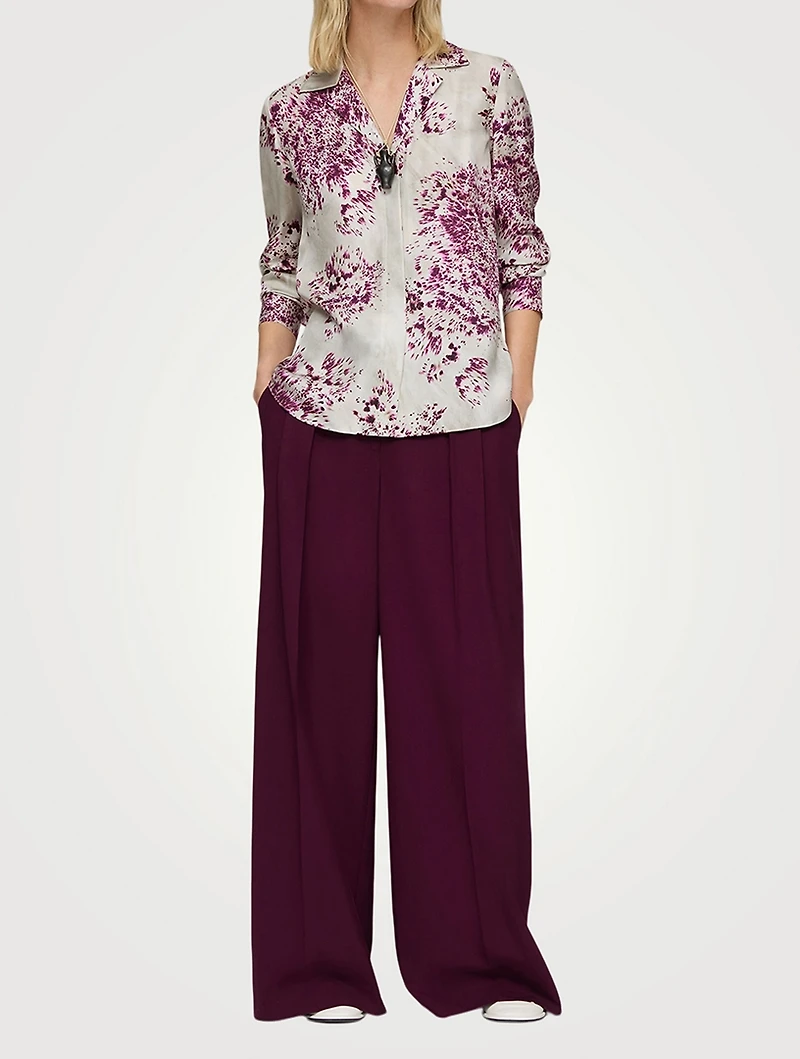 Silk Twill Shirt Spotted Glaze Print