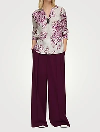 Silk Twill Shirt Spotted Glaze Print