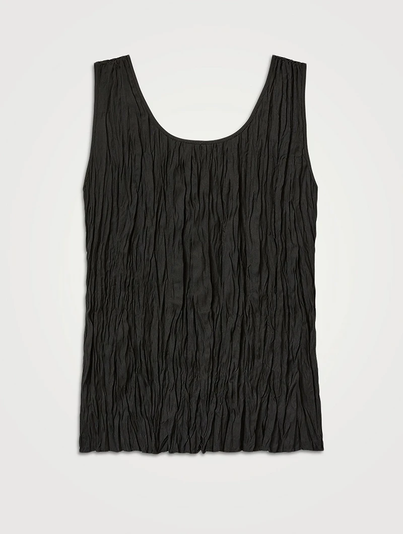 Hand Plissé Sleeveless Blouse