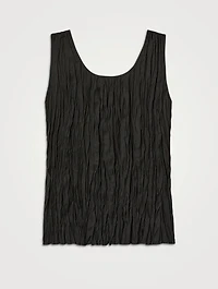 Hand Plissé Sleeveless Blouse