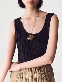 Hand Plissé Sleeveless Blouse