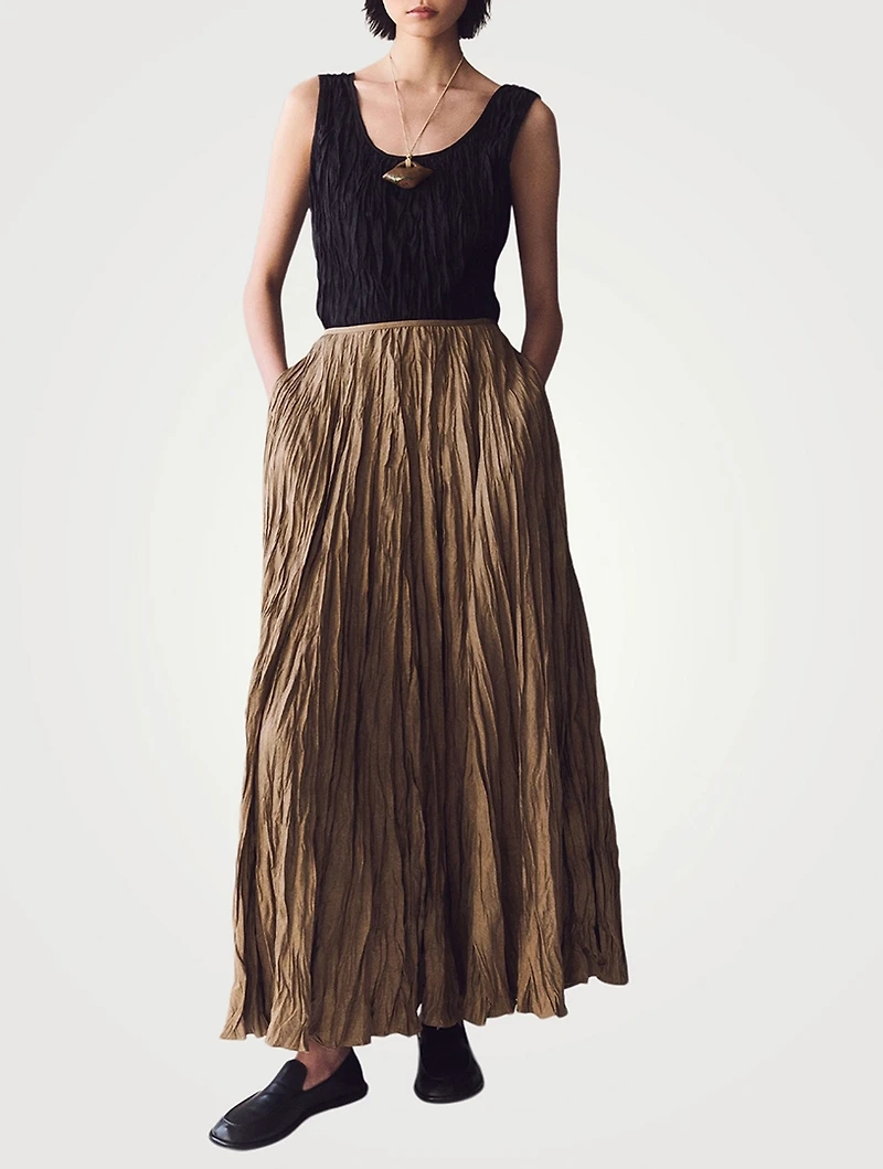 Hand Plissé Sleeveless Blouse