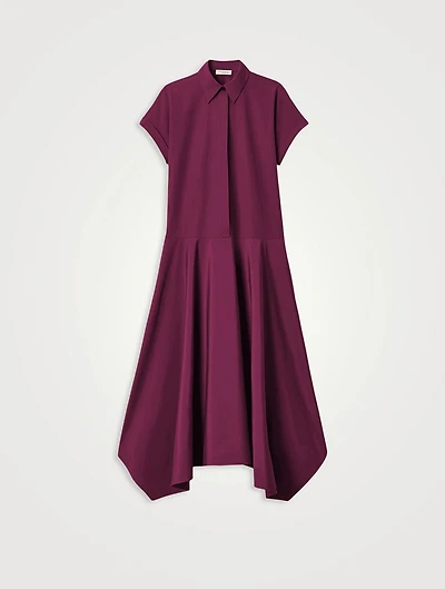 Drop-Waist Poplin Shirt Dress