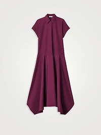 Drop-Waist Poplin Shirt Dress