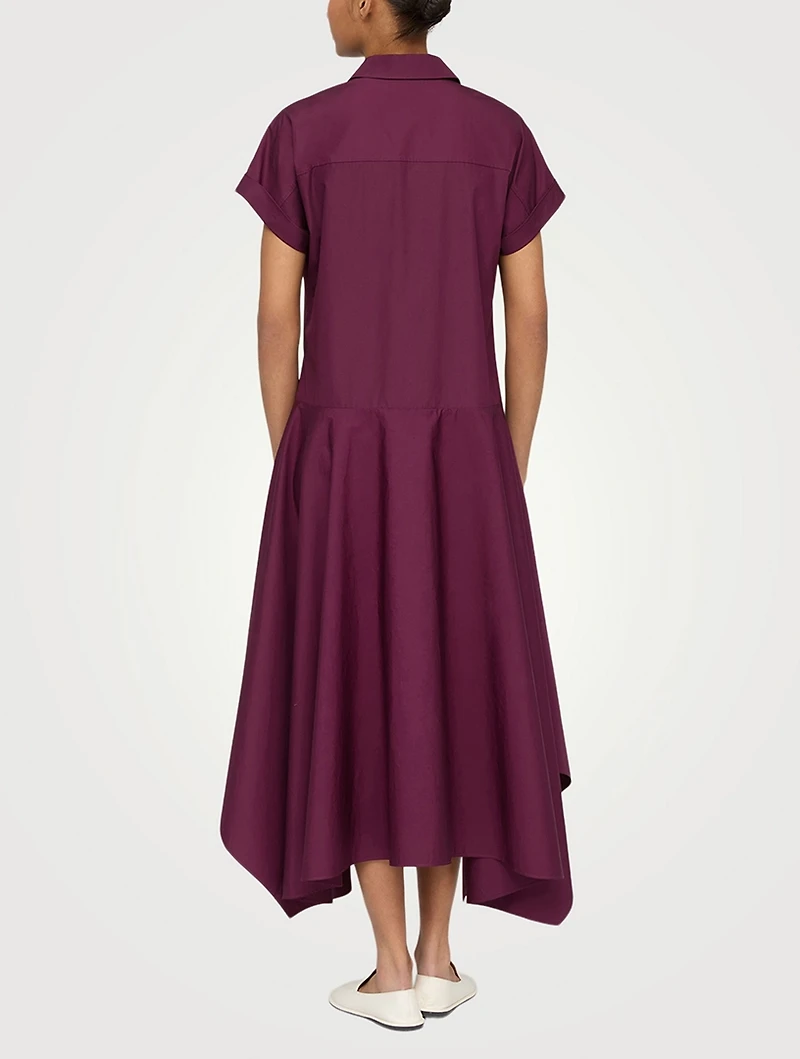 Drop-Waist Poplin Shirt Dress