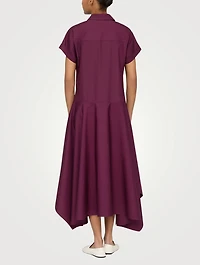 Drop-Waist Poplin Shirt Dress