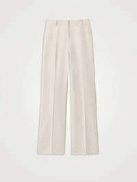 Gates Silk Linen Straight-Leg Trousers