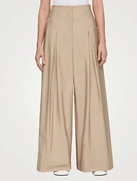 Warren Poplin Wide-Leg Trousers