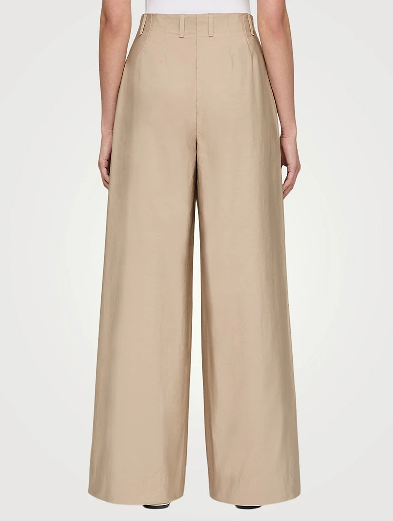 Warren Poplin Wide-Leg Trousers