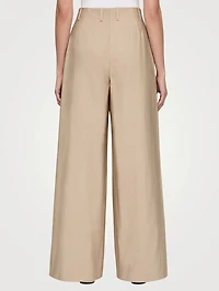 Warren Poplin Wide-Leg Trousers