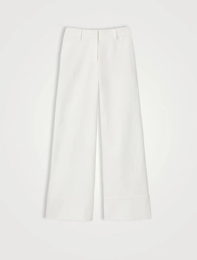 Charles Cotton Twill Wide-Leg Trousers
