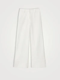 Charles Cotton Twill Wide-Leg Trousers