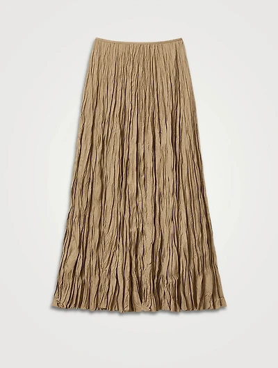 Hand Plissé Maxi Skirt